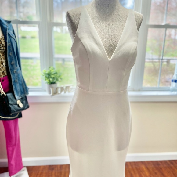 Anthropologie x BHLDN Jones V-neck Crepe Dress - Picture 8 of 16